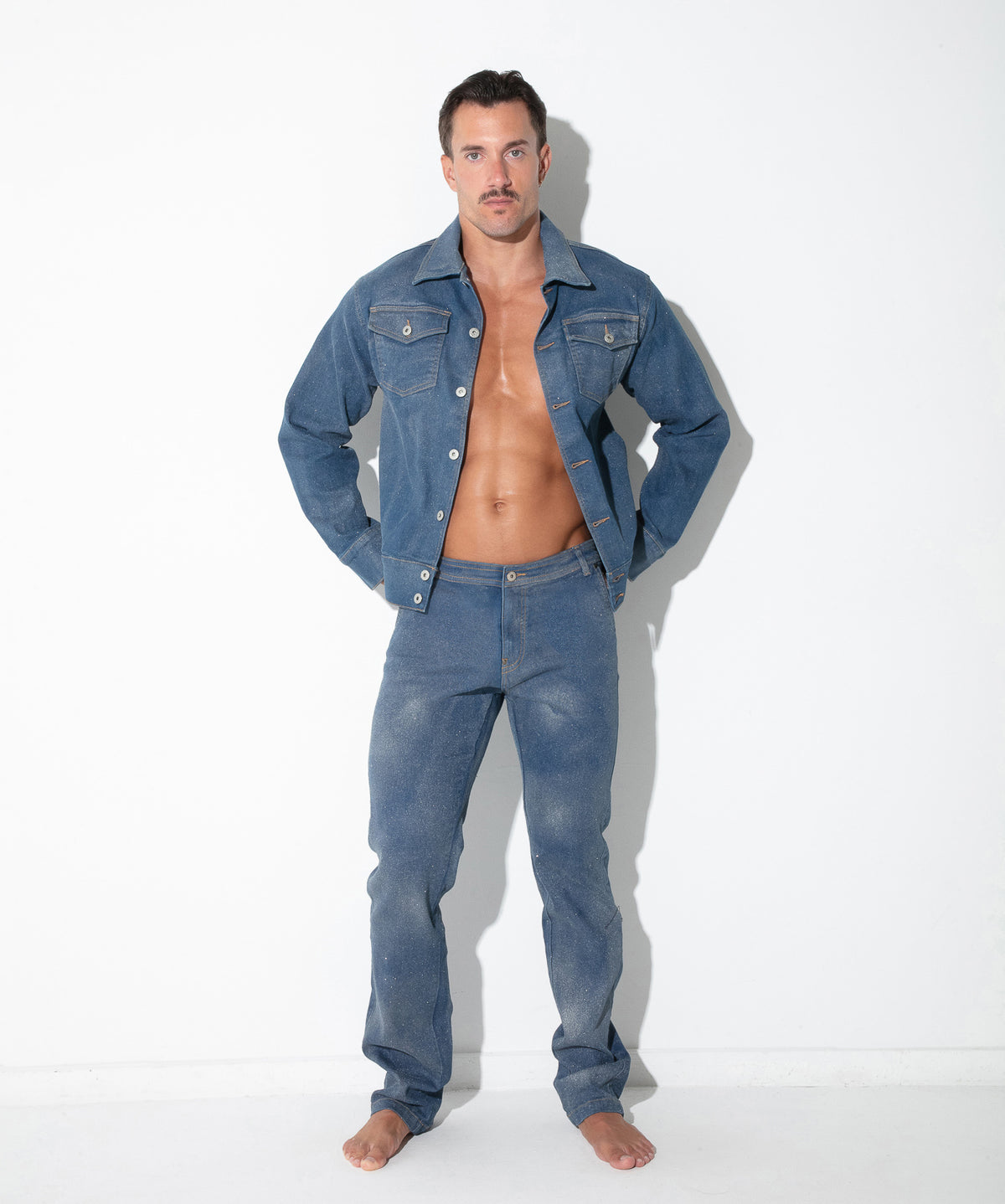 Code 22 Metallic Denim Jacket Silver