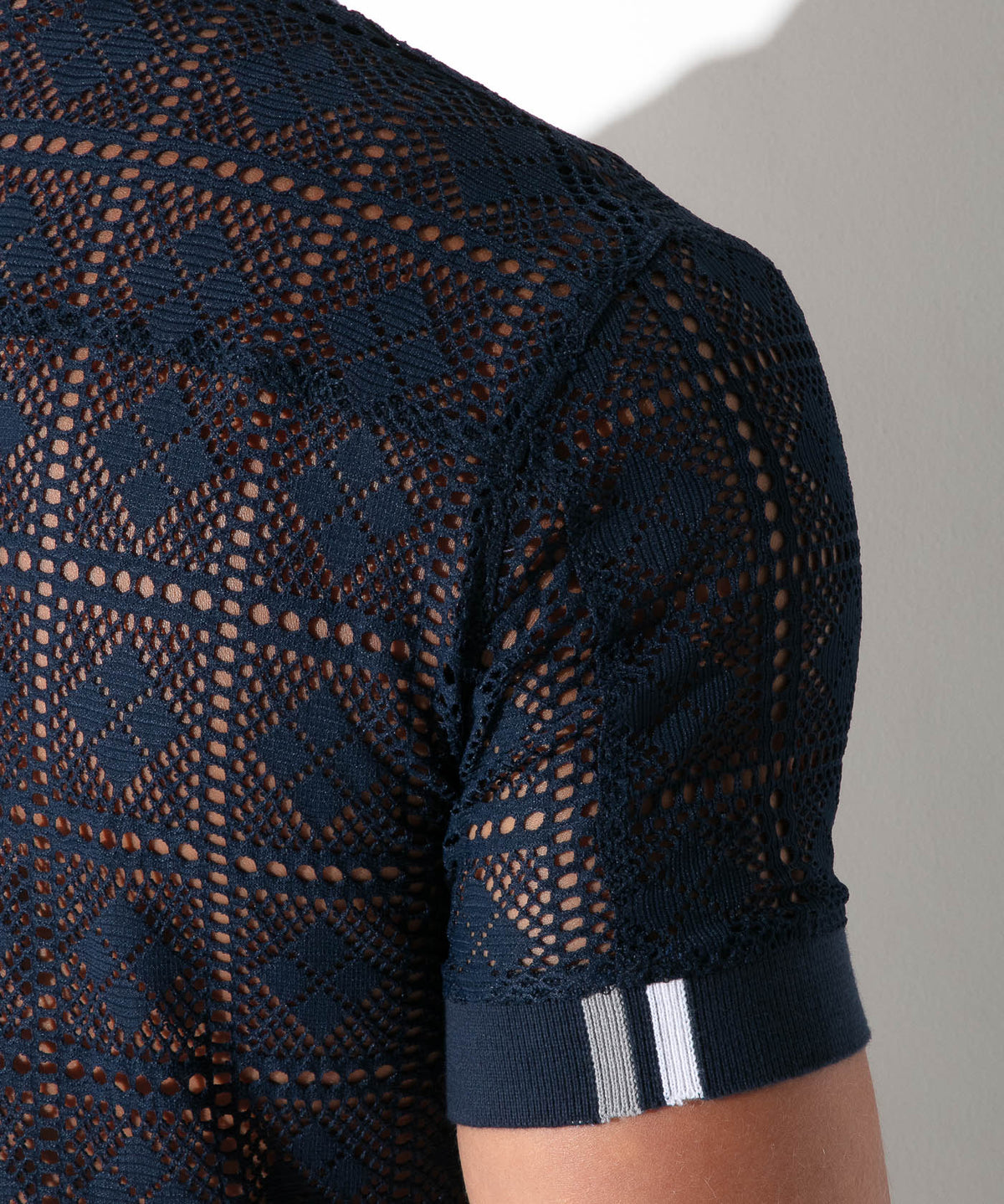 Code 22 Graphic Lace Polo Navy
