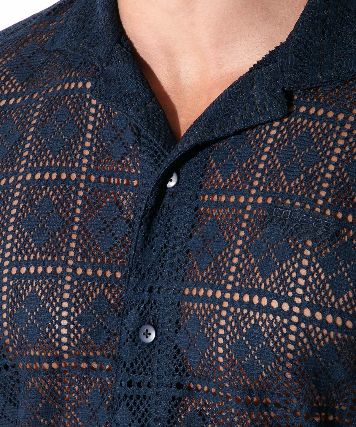 Code 22 Graphic Lace Shirt Navy
