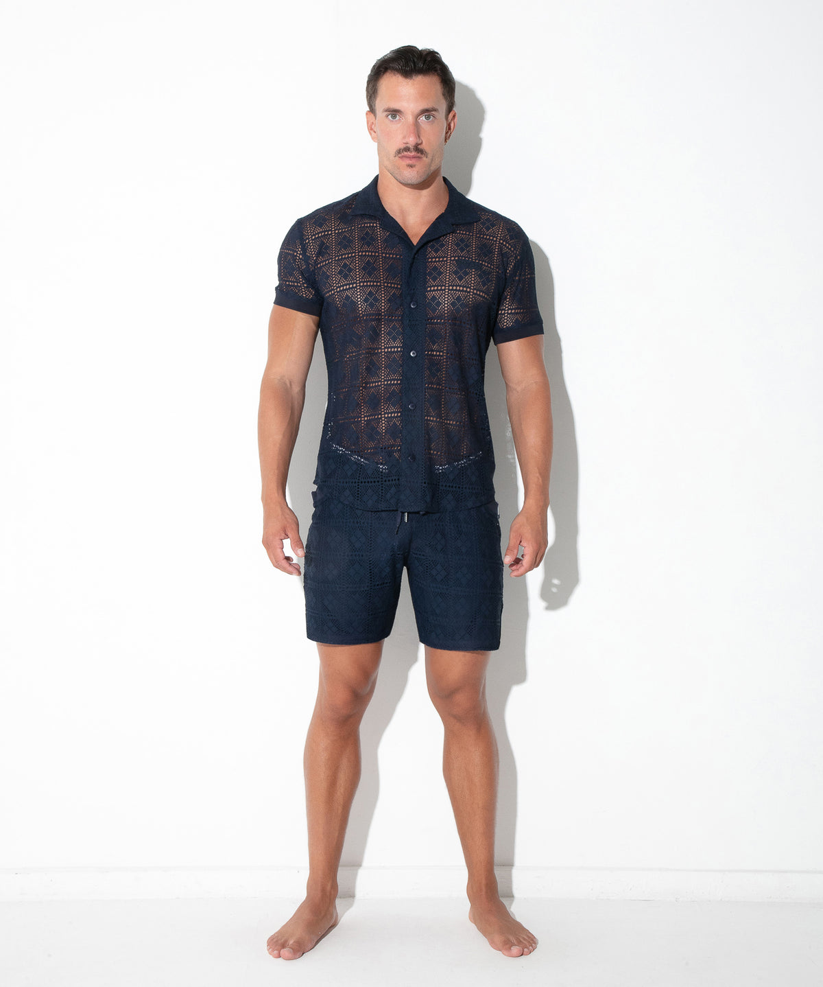 Code 22 Graphic Lace Shirt Navy