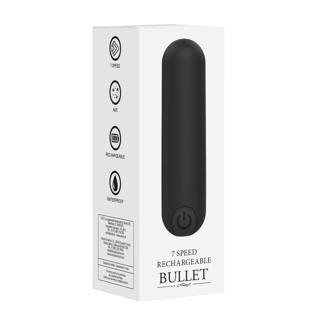 Shots 10 Speed Rechargeable Bullet Black