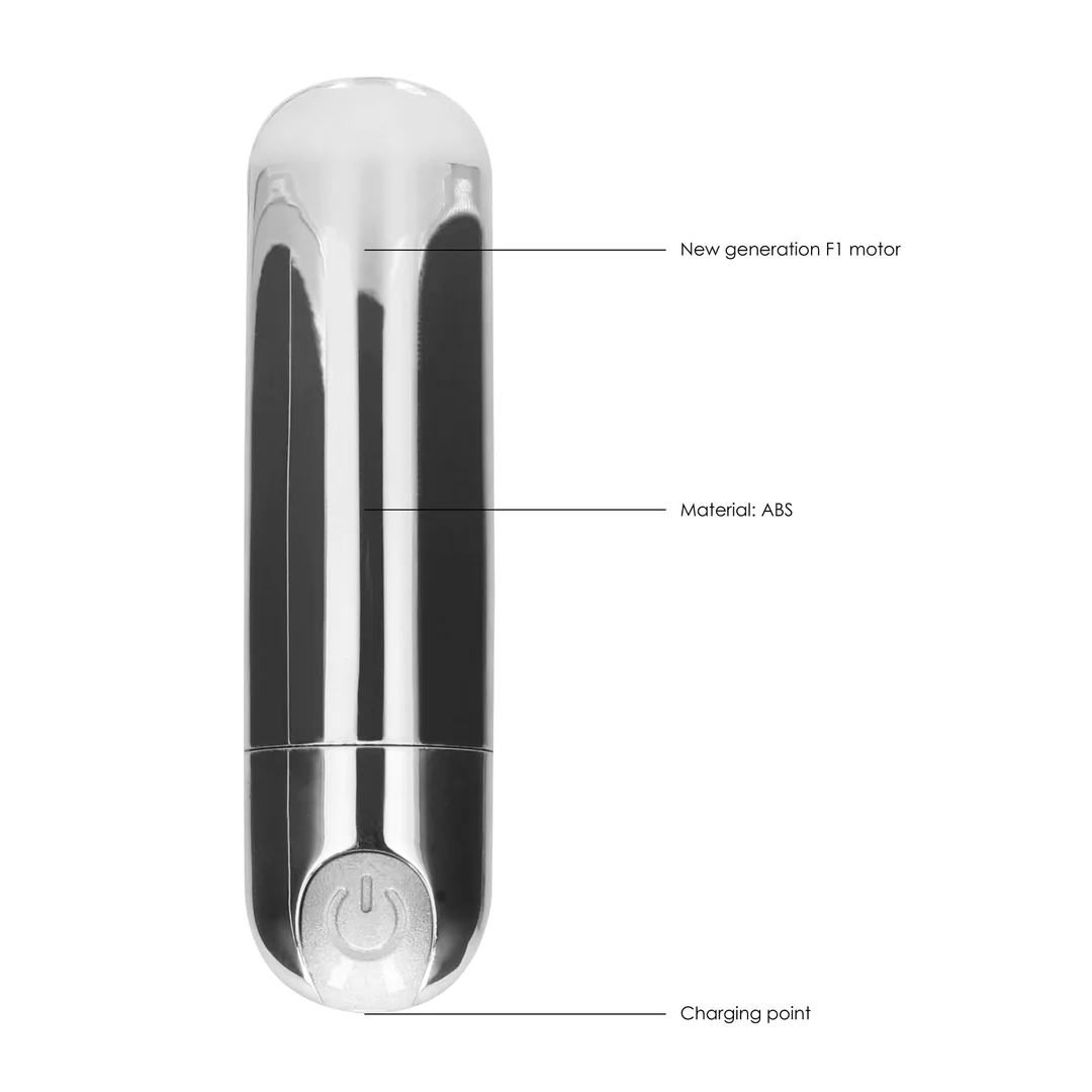 Shots 10 Speed Rechargeable Bullet Silver