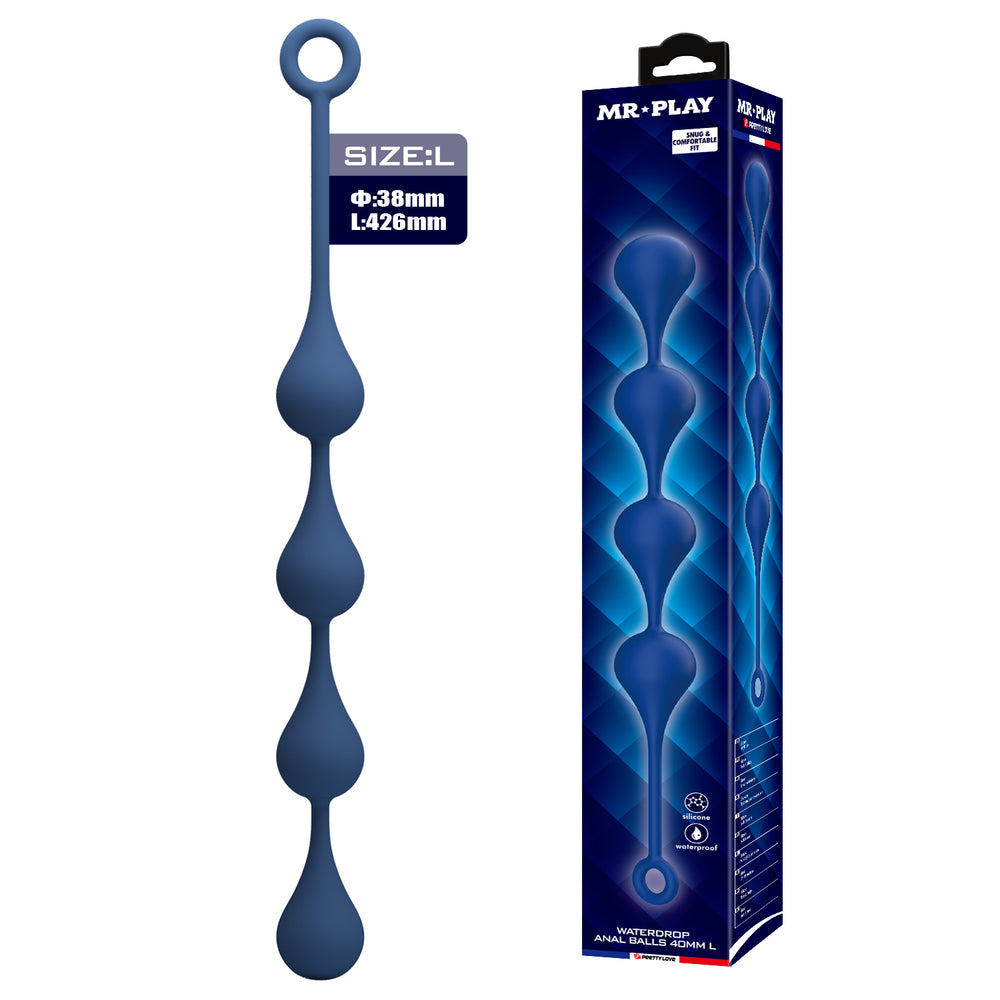 Mr Play Silicone Waterdrop Anal Beads 16.8 Inch