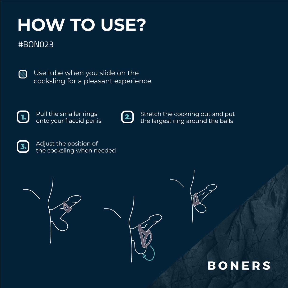 Boners Open Cocksling Triple Cockring