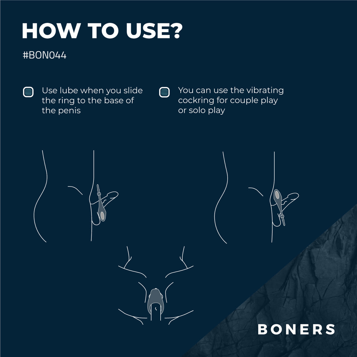 Boners Adjustable Vibrating Rechargeable Cock Ring