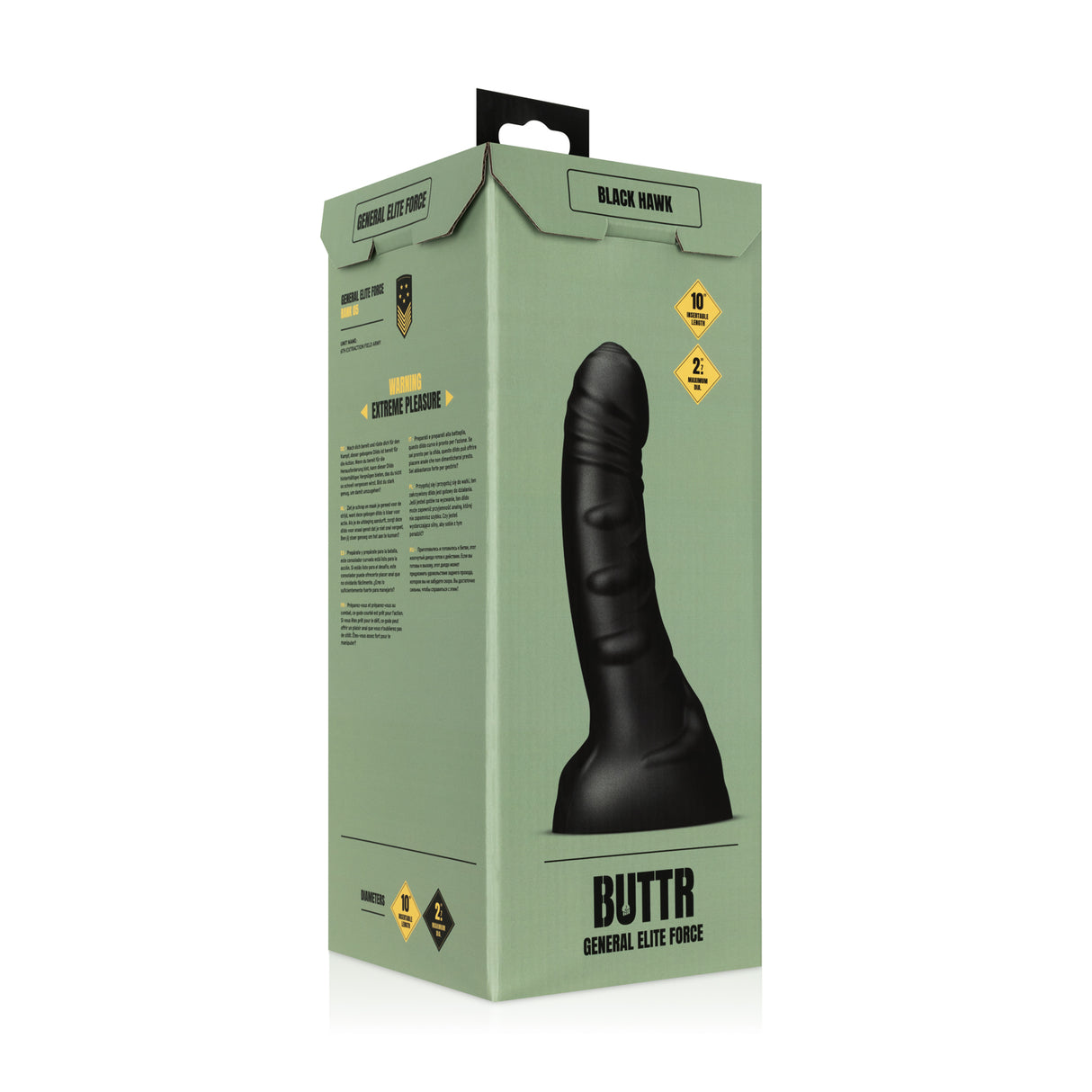 BUTTR Black Hawk Curved Anal Dildo 12 Inch