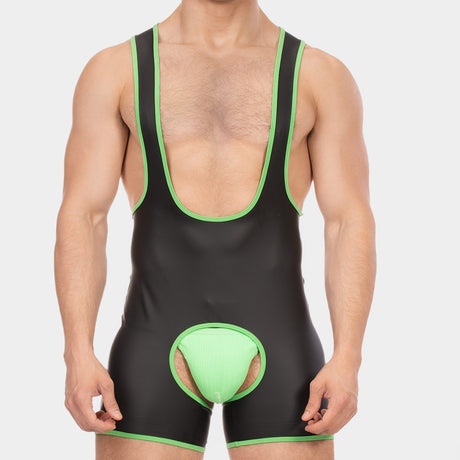 Barcode Berlin Singlet Kam Black Neon Green