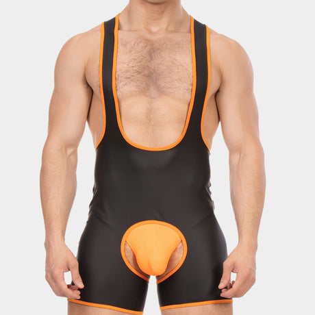 Barcode Berlin Singlet Kam Black Neon Orange