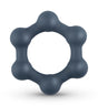 Boners Hexagon Cock Ring with Steel Balls Blue