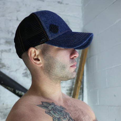 Breedwell Loaded Denim Trucker Baseball Cap Dark Stonewall Wash
