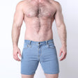 Cellblock 13 Muzzle Up Denim Zipper Short Light Blue