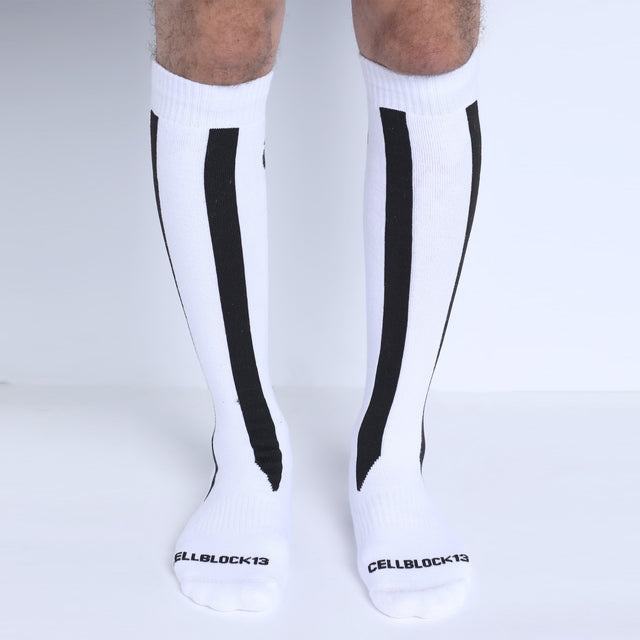 Cellblock 13 Muzzle Up Knee High Socks White