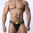 Cellblock 13 Tight End 2 Inch Snap Up Shadow Jockstrap Black Yellow