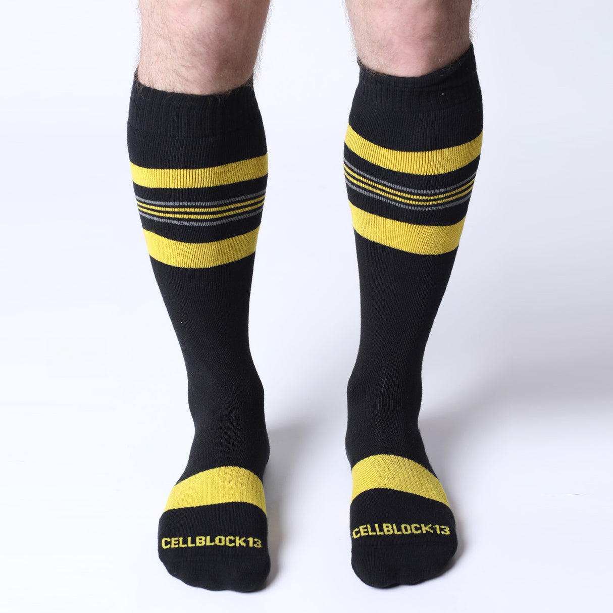 Cellblock 13 Tight End Shadow Socks Black Yellow
