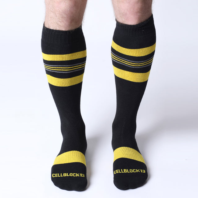 Cellblock 13 Tight End Shadow Socks Black Yellow