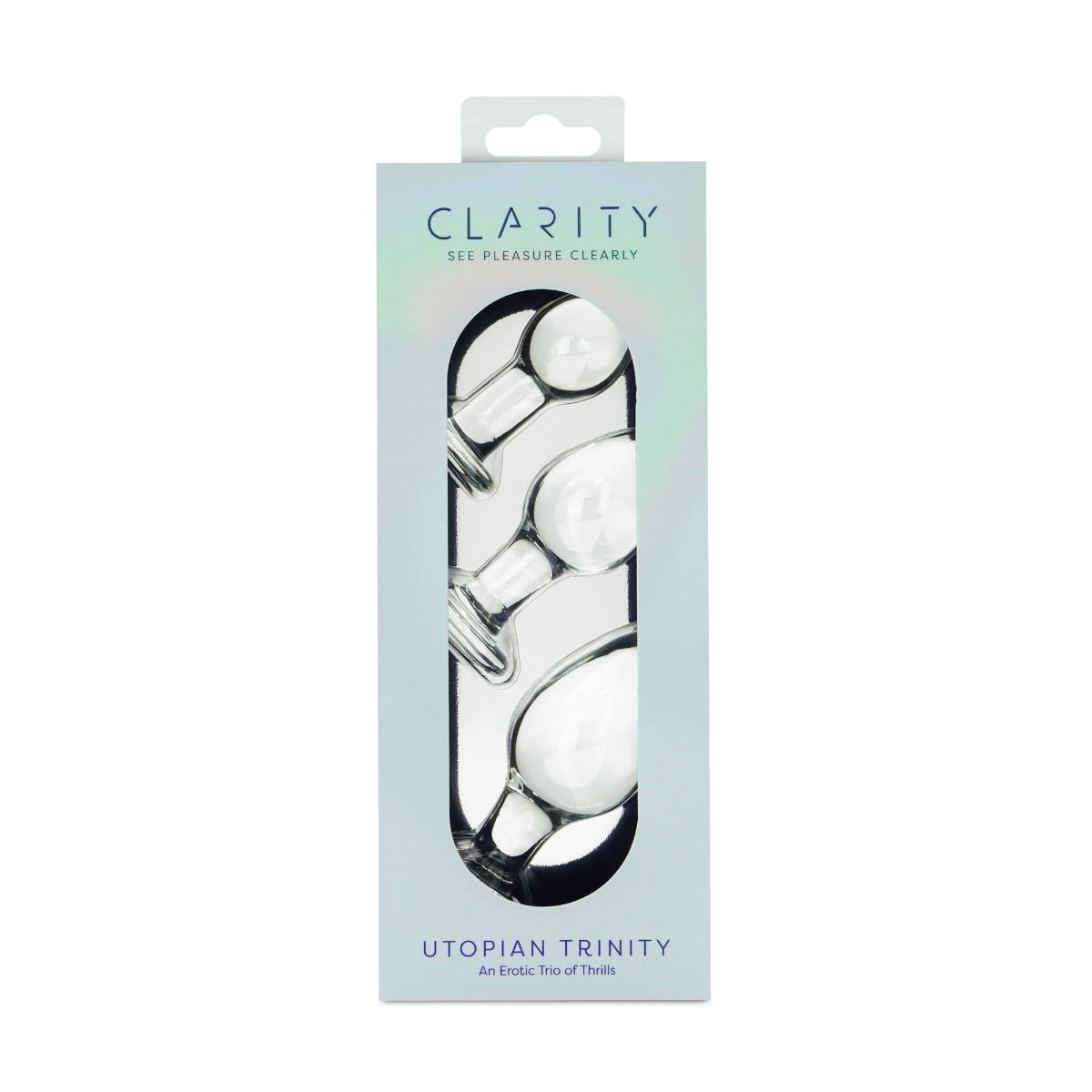 Clarity Utopian Trinity Glass Butt Plug Set