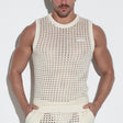Code 22 Diamond Knit Tank Top Off White