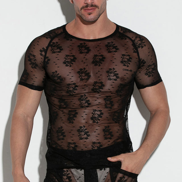 Code 22 Lace T Shirt Black