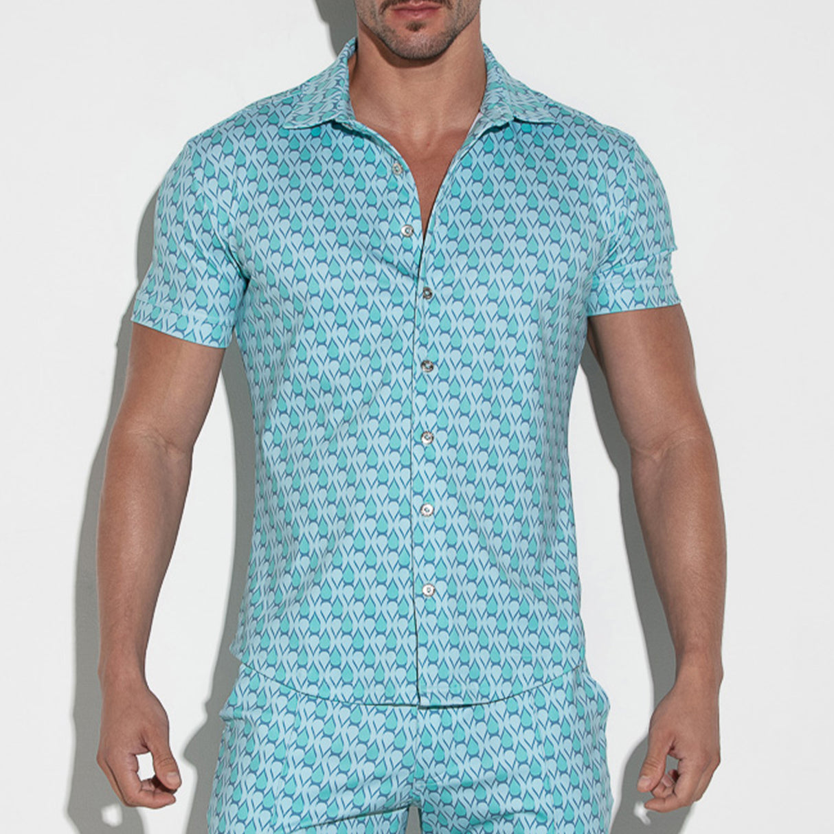 Code 22 Sleek Slim Shirt Aqua