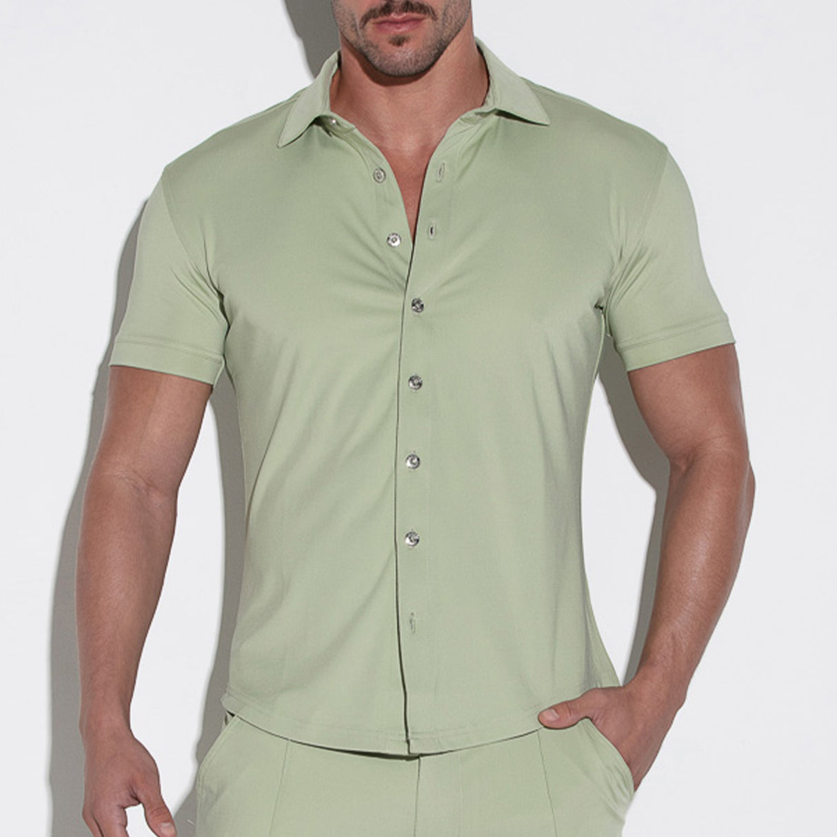Code 22 Sleek Slim Shirt Khaki