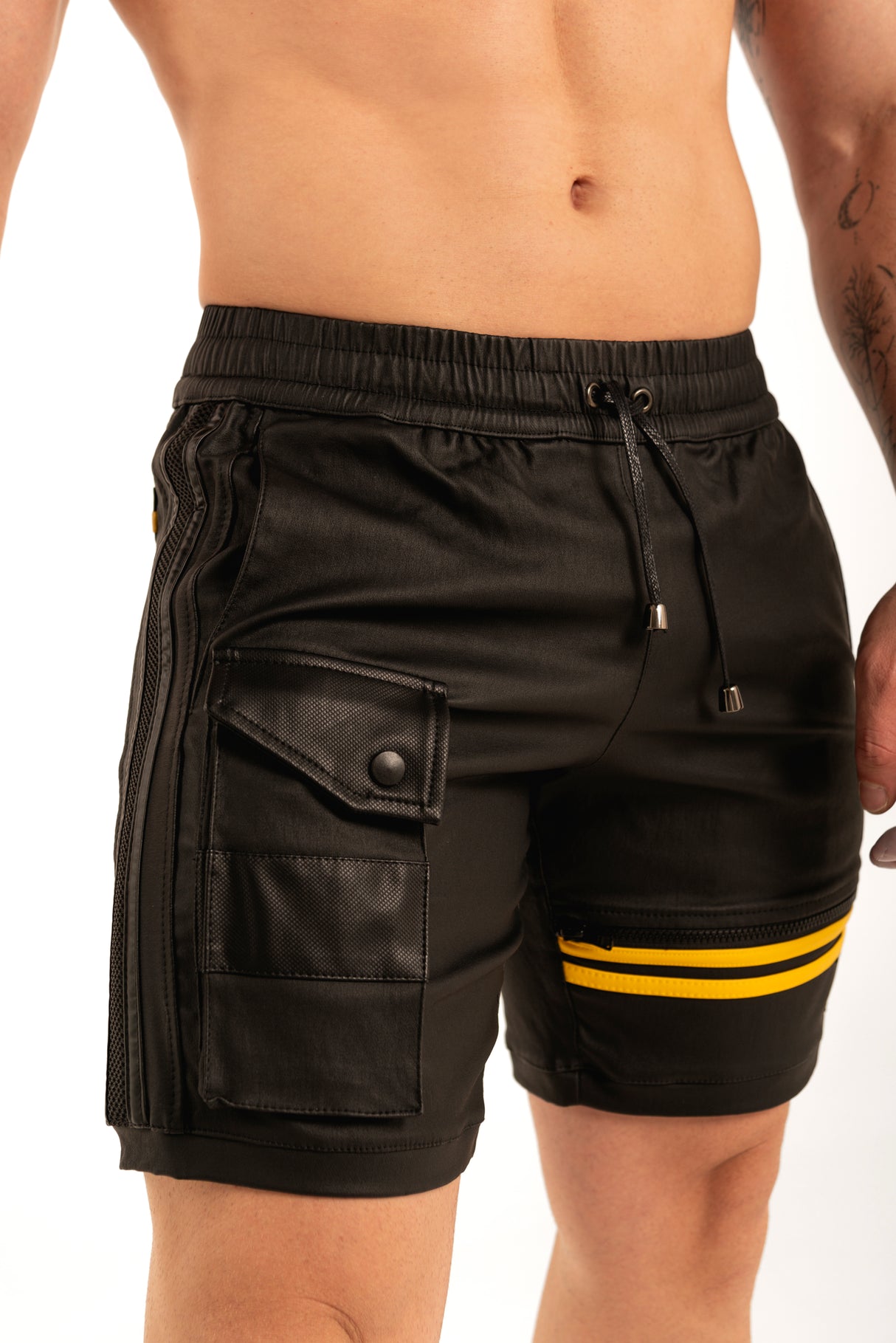 Dale Mas Industrial Mesh Short Phone Pocket Black Yellow