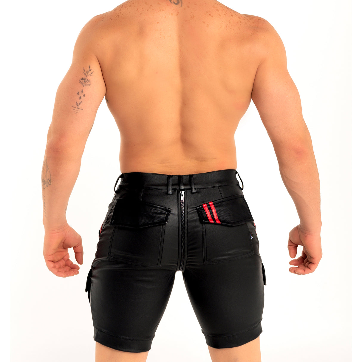Dale Mas Industrial Cargo Short Zipper Black Red