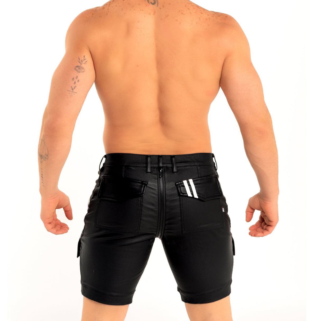 Dale Mas Industrial Cargo Short Zipper Black White