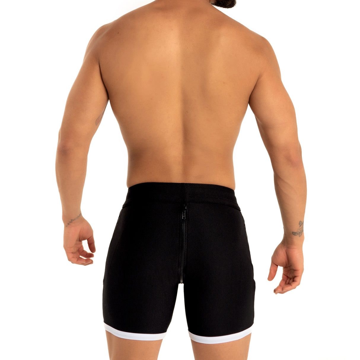 Dale Mas Kinky Skin Bike Short Zipper Black White