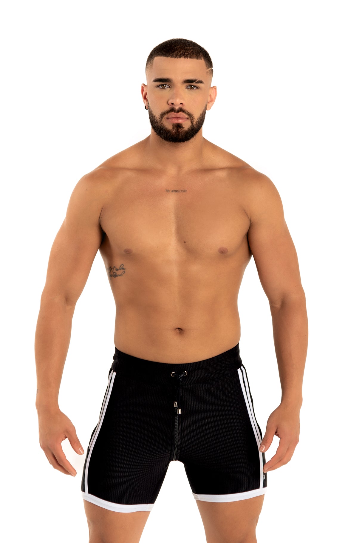 Dale Mas Kinky Skin Bike Short Zipper Black White