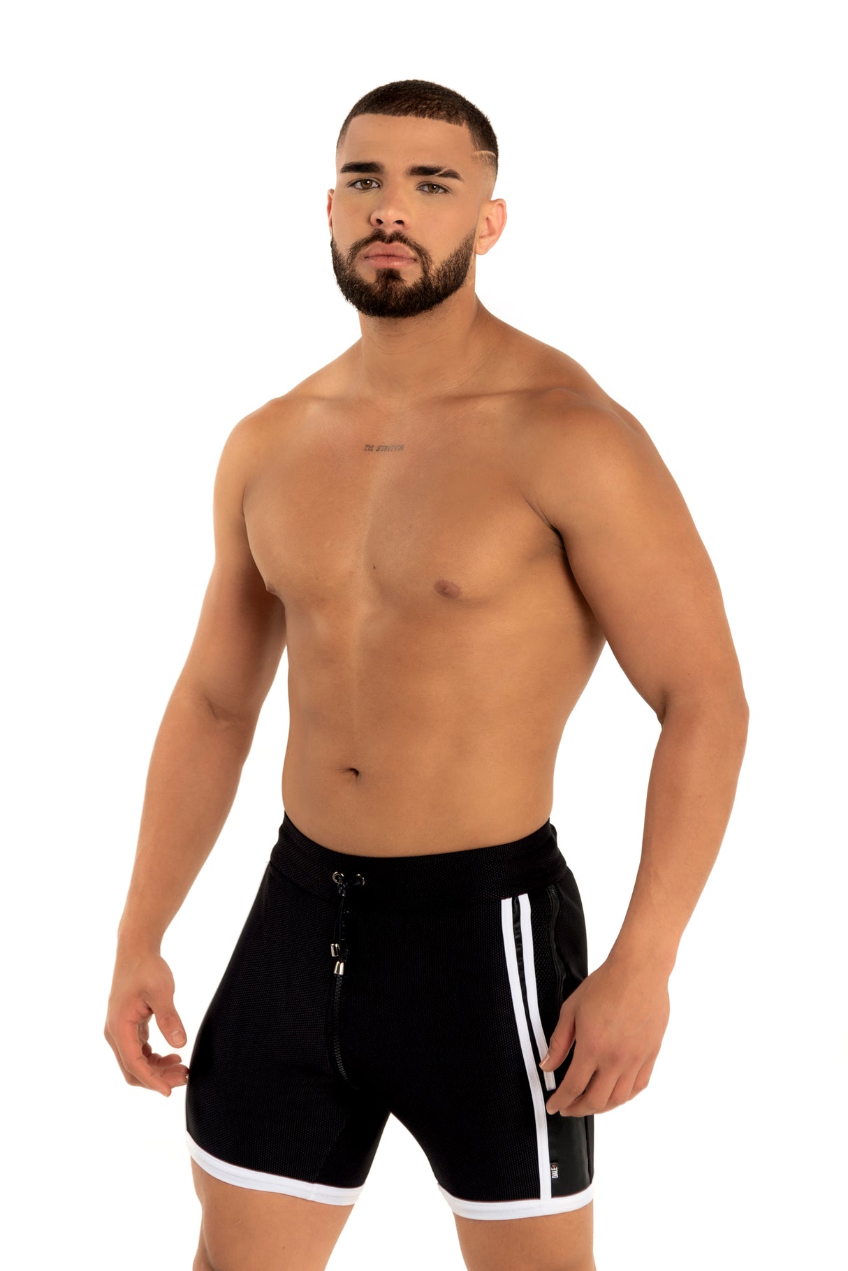 Dale Mas Kinky Skin Bike Short Zipper Black White