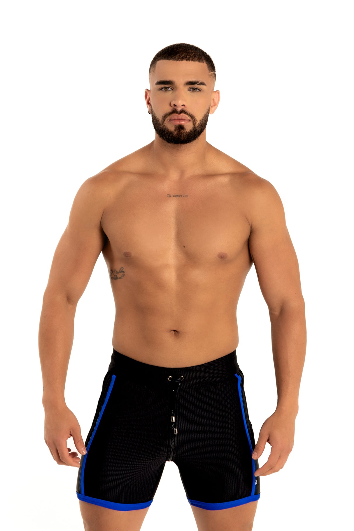 Dale Mas Kinky Skin Bike Short Zipper Black Blue