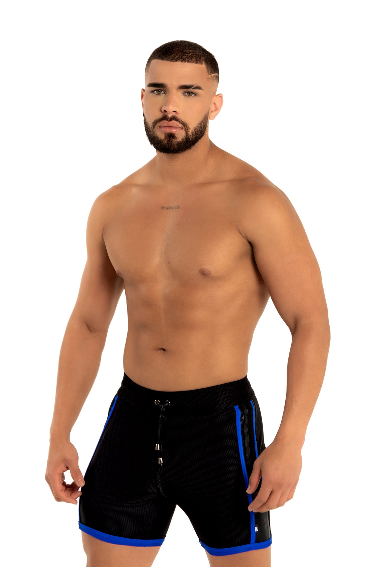 Dale Mas Kinky Skin Bike Short Zipper Black Blue