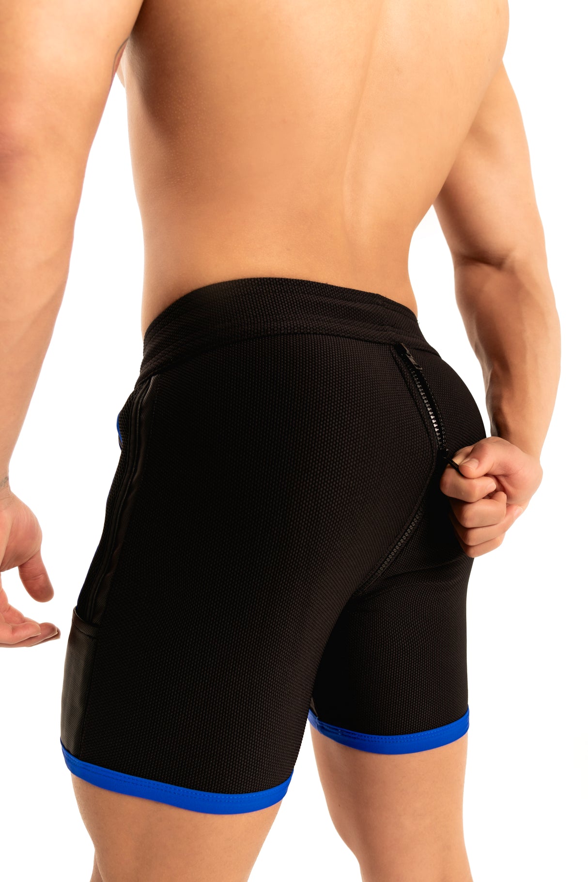 Dale Mas Kinky Skin Bike Short Zipper Black Blue