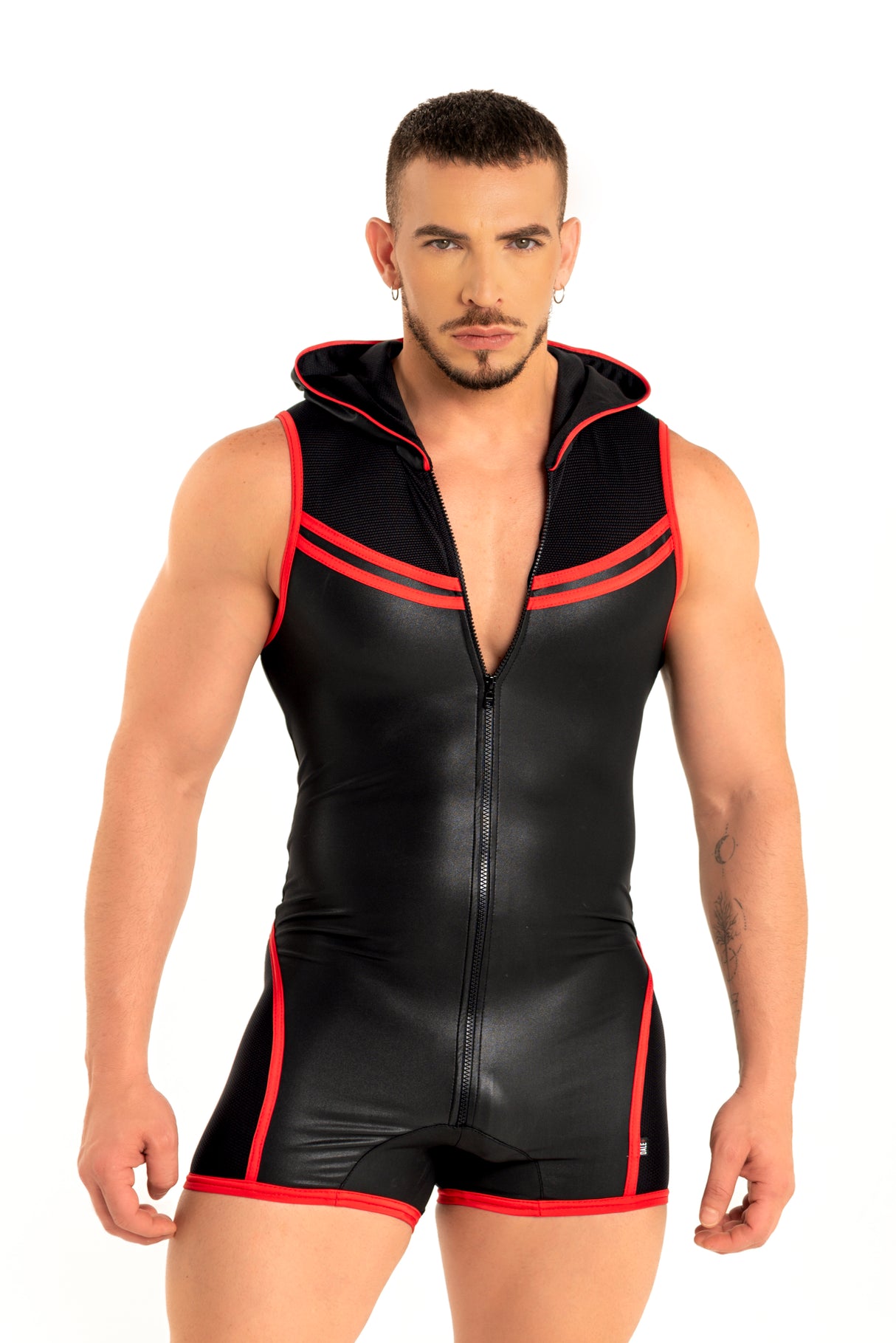 Dale Mas Kinky Hoody Body Zipper Black Red