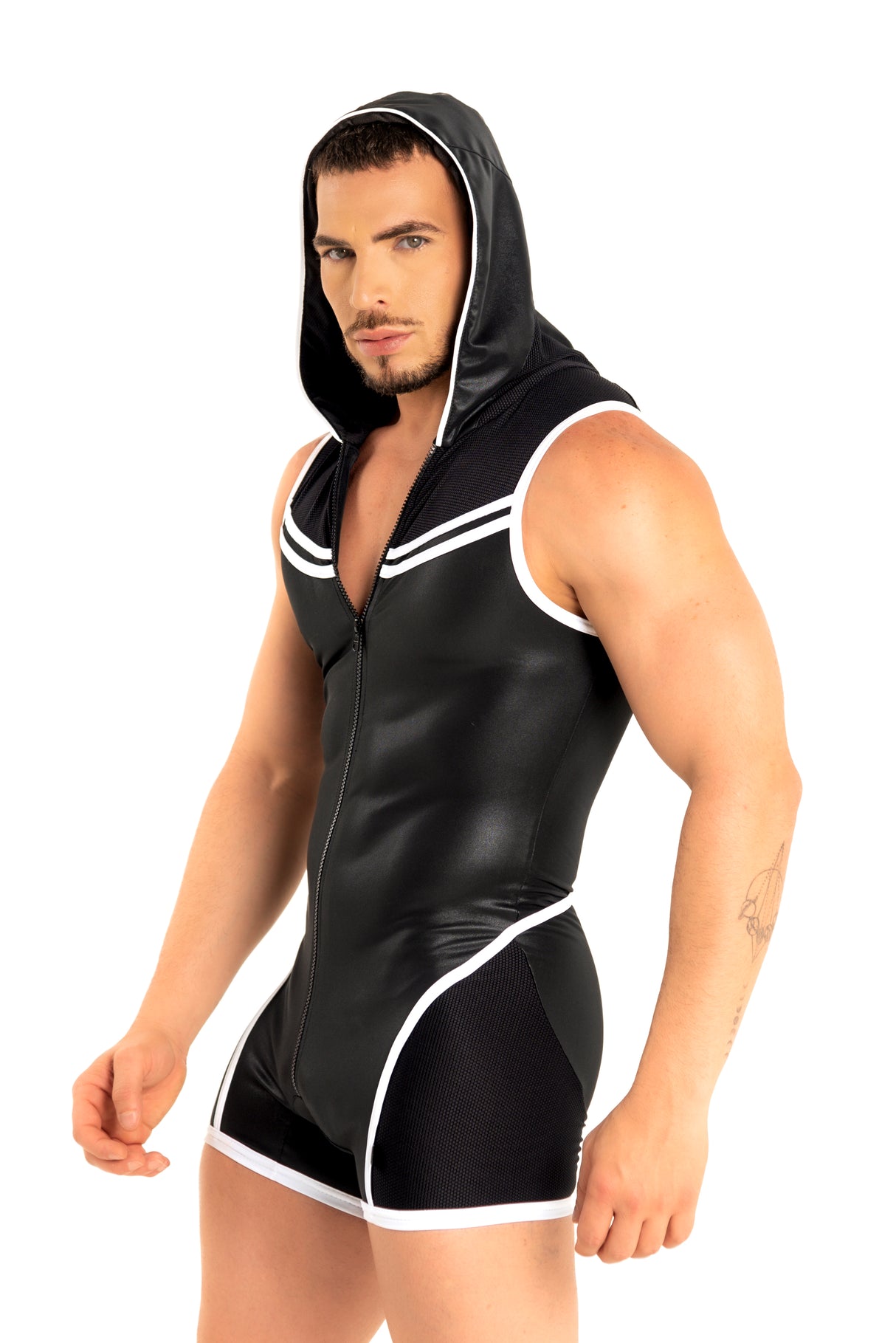 Dale Mas Kinky Hoodie Body Zipper Black White