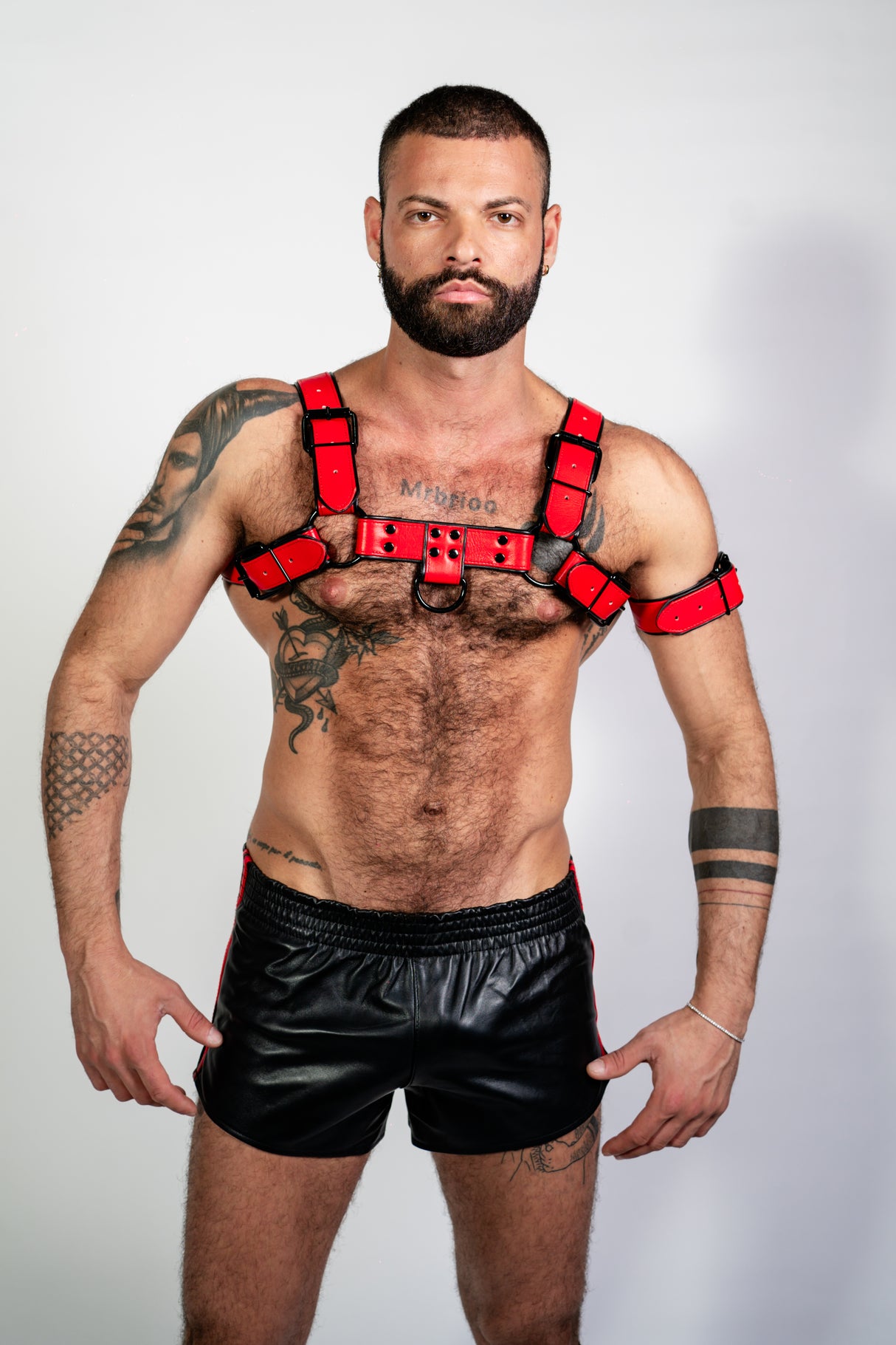 ruff GEAR Bold Leather Bicep Strap Red