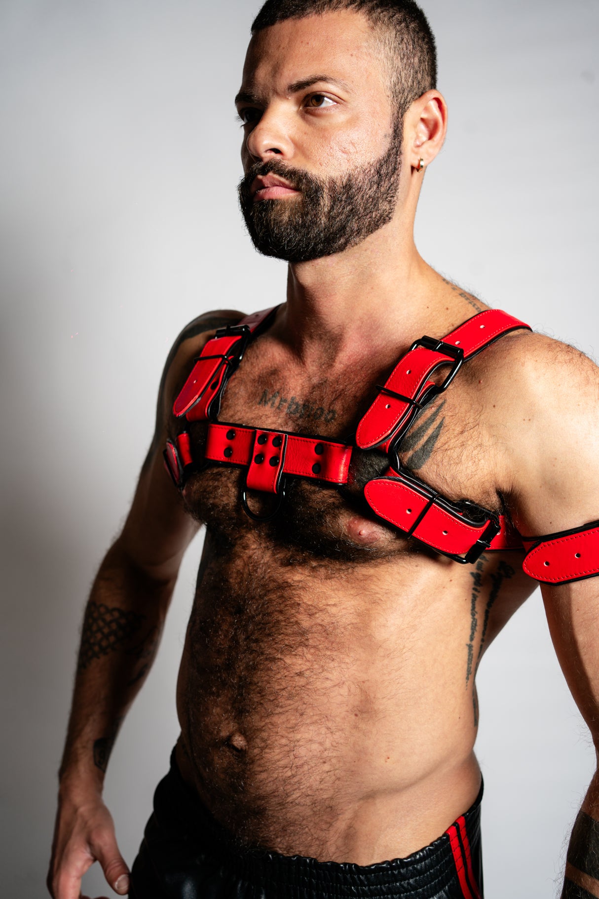 ruff GEAR Bold Leather Bulldog Harness Red