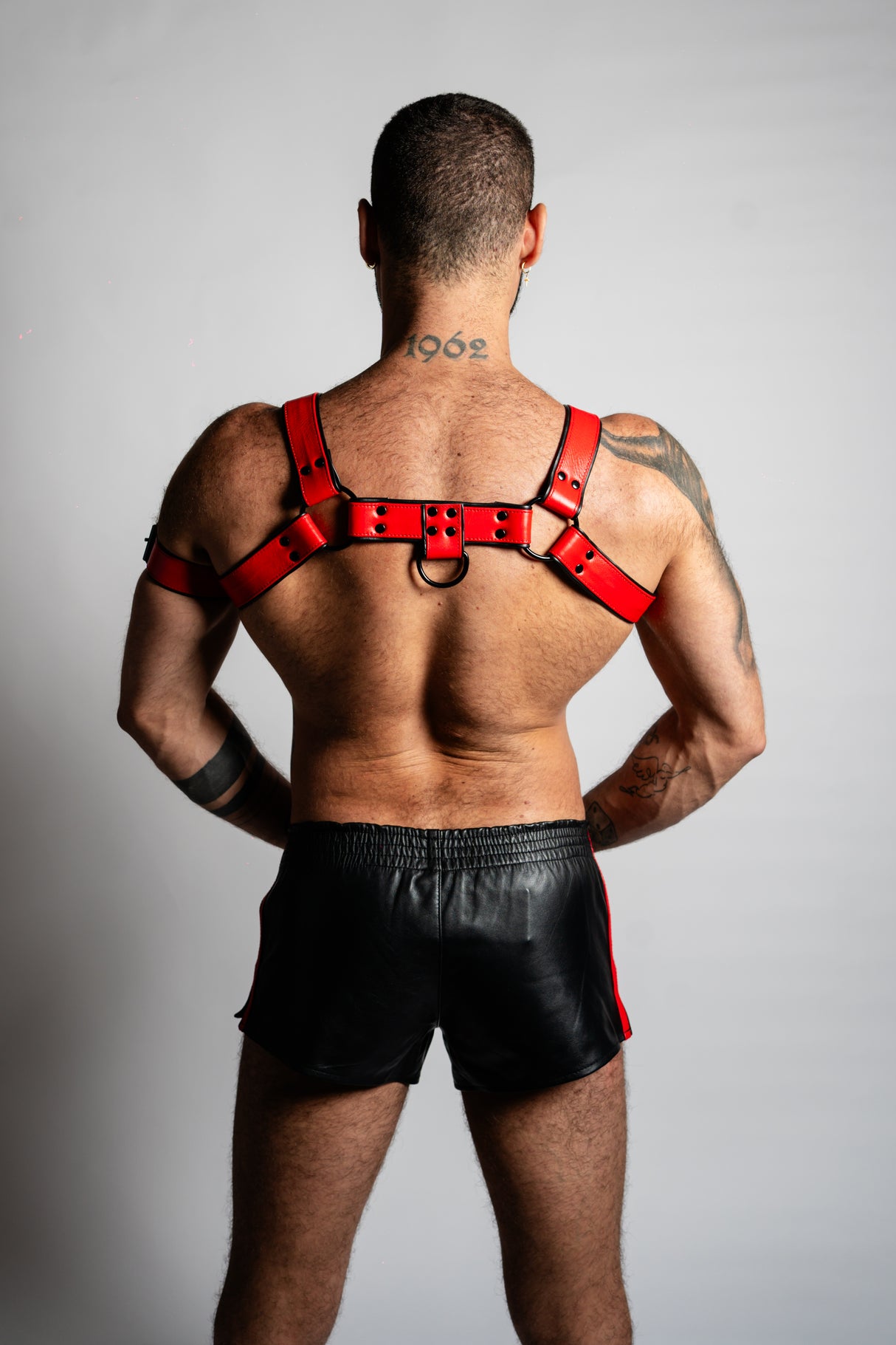 ruff GEAR Bold Leather Bulldog Harness Red