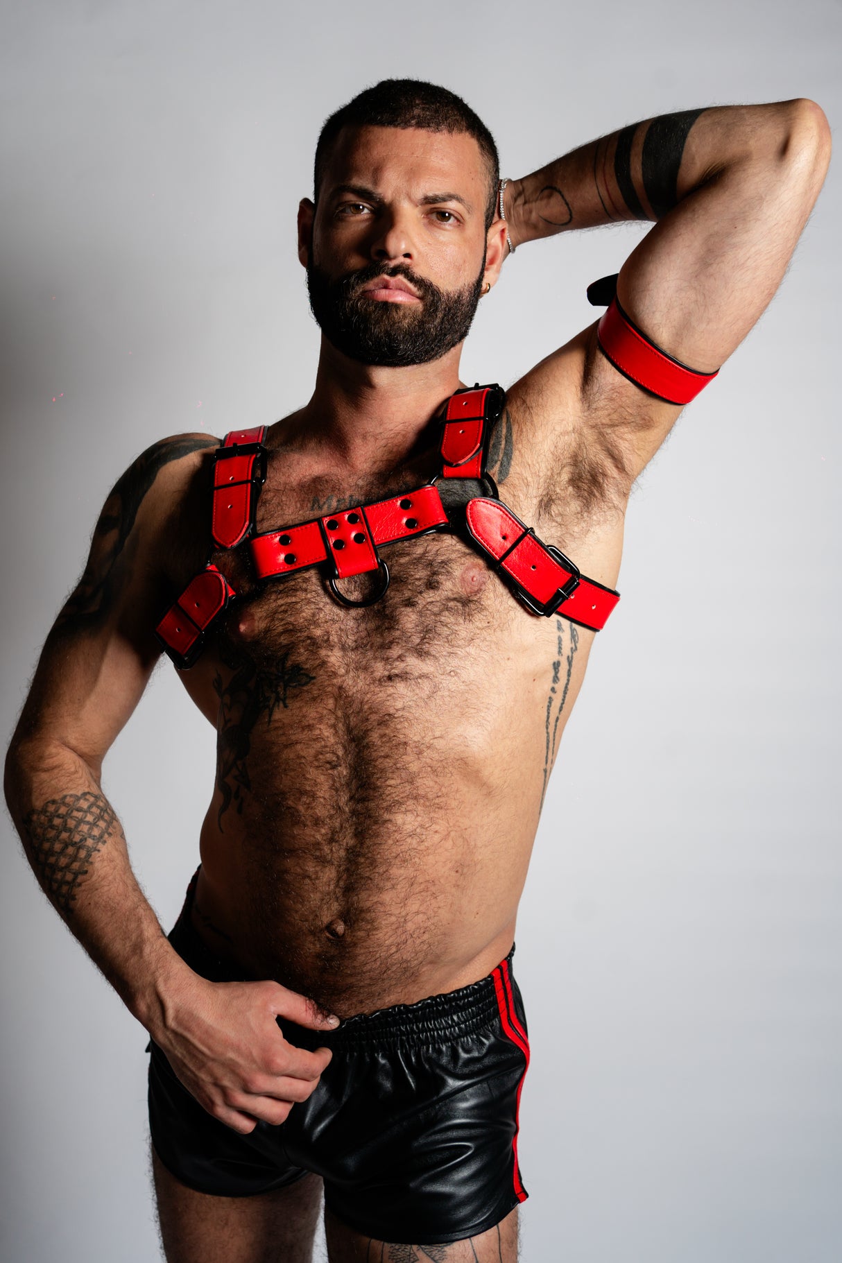 ruff GEAR Bold Leather Bicep Strap Red