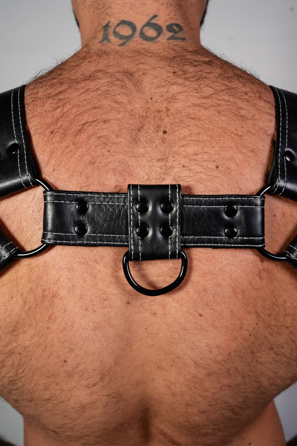 ruff GEAR RAW  Leather Bulldog Harness Black White