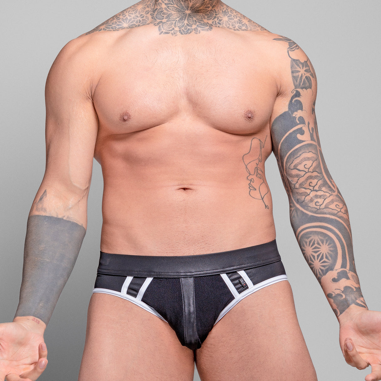 Dale Mas Biker + Jock Brief Black White
