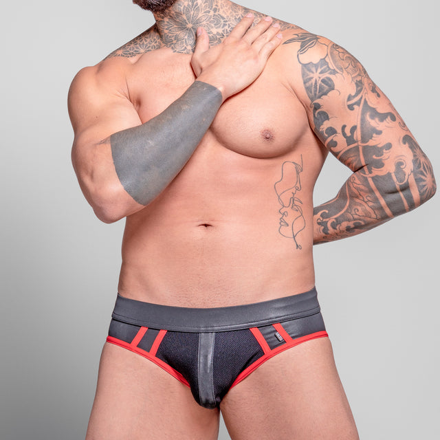 Dale Mas Biker + Jock Brief Black rED