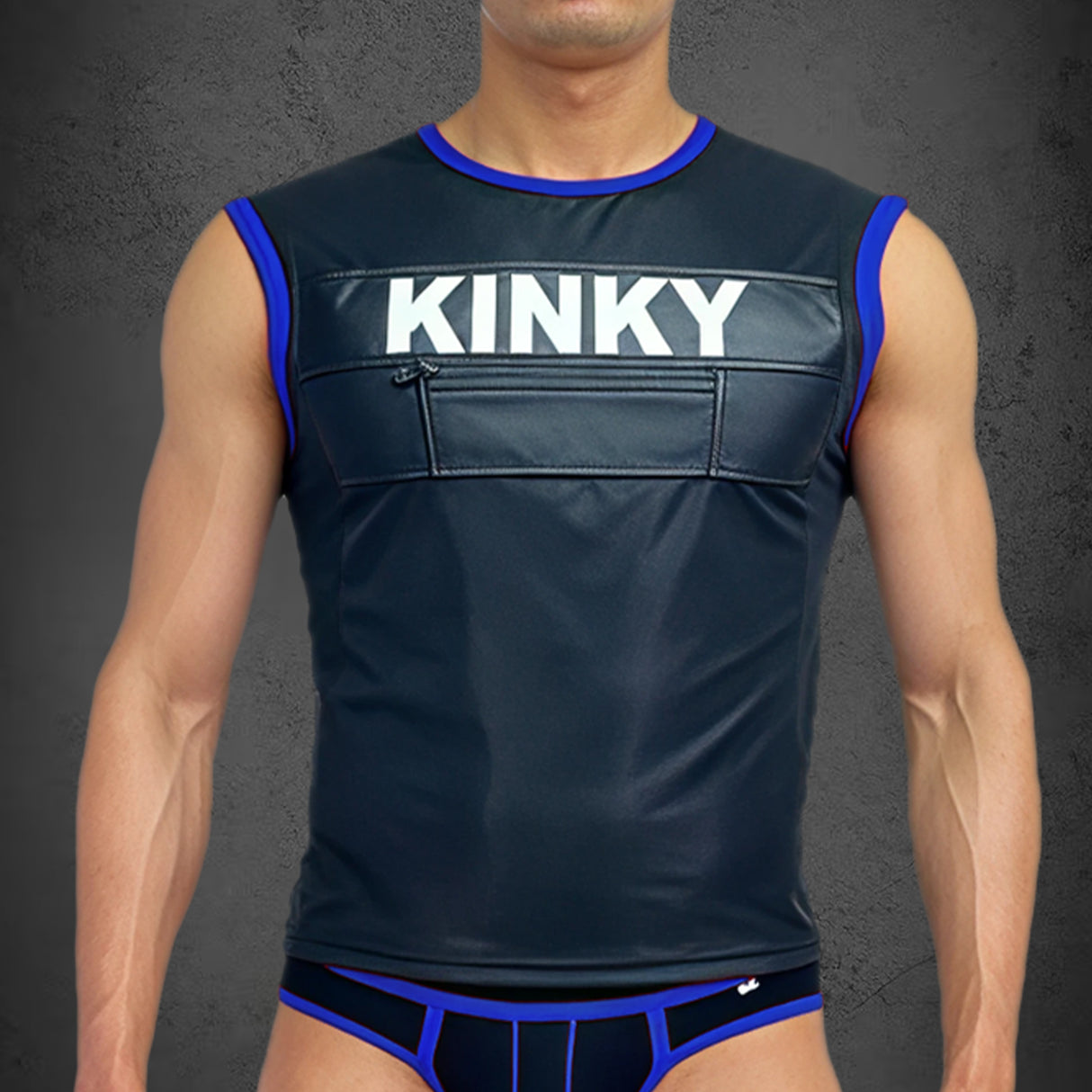 Dale Mas Biker + Kinky Sleeveless Shirt Black Blue