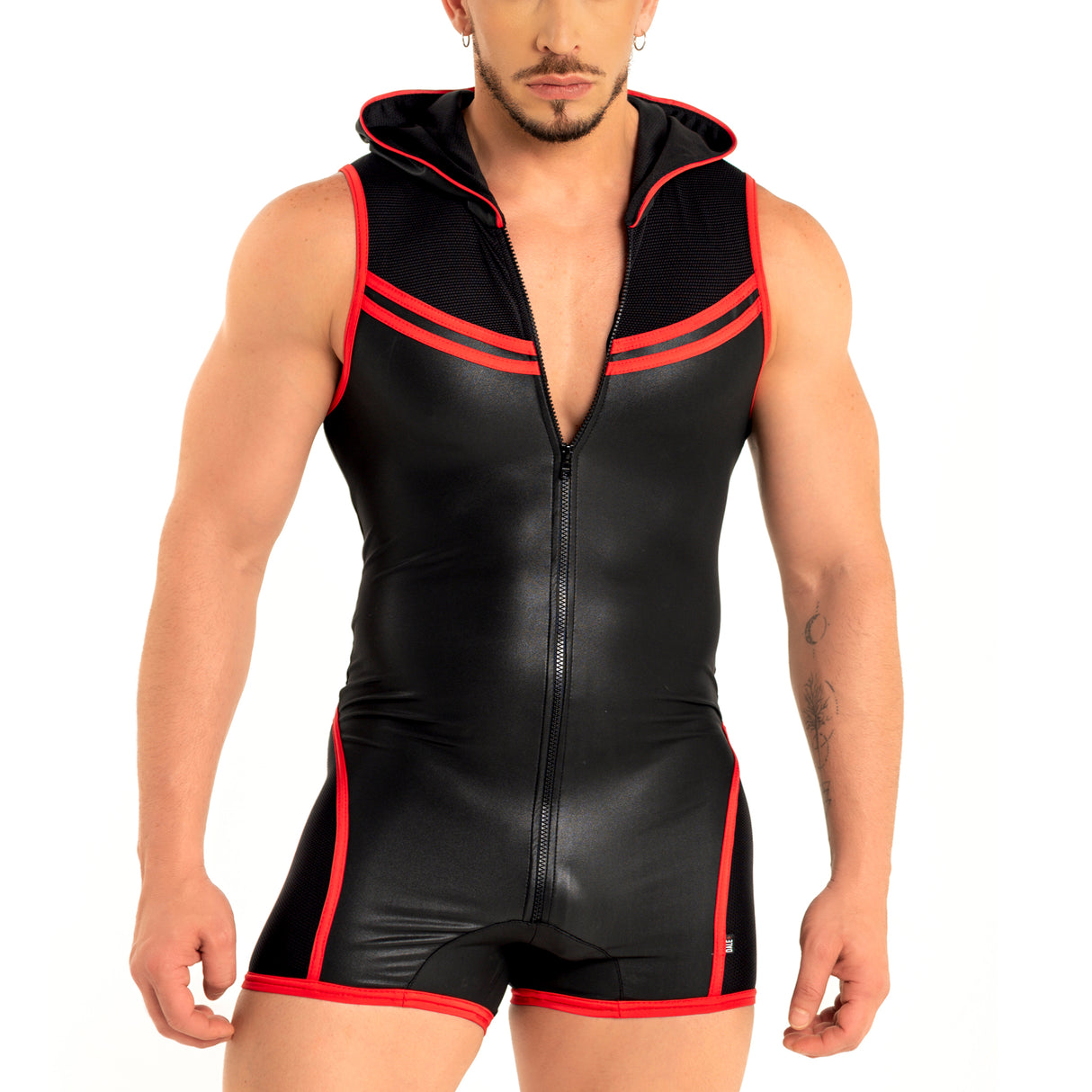 Dale Mas Kinky Hoody Body Zipper Black Red