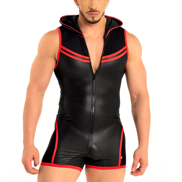 Dale Mas Kinky Hoody Body Zipper Black Red