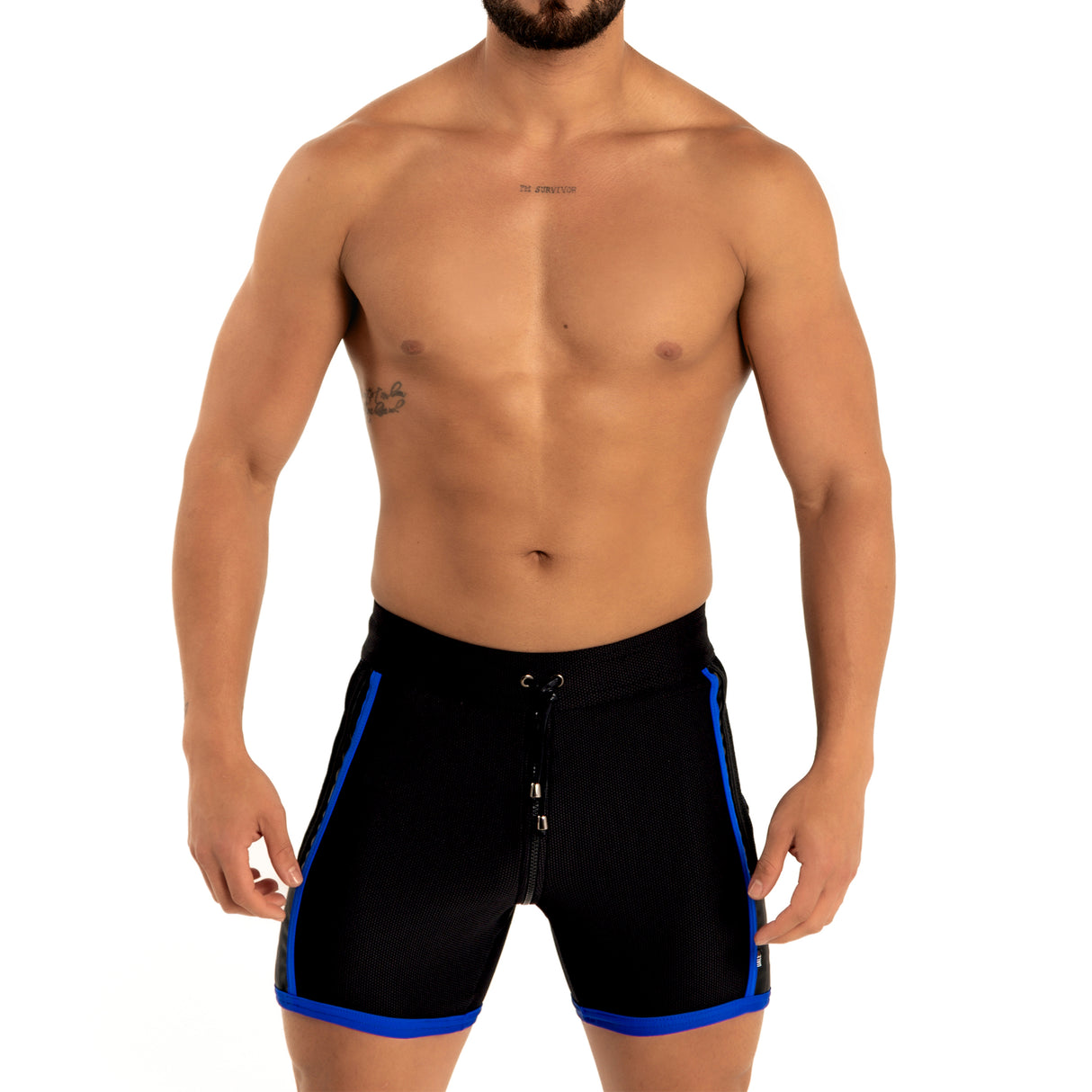 Dale Mas Kinky Skin Bike Short Zipper Black Blue