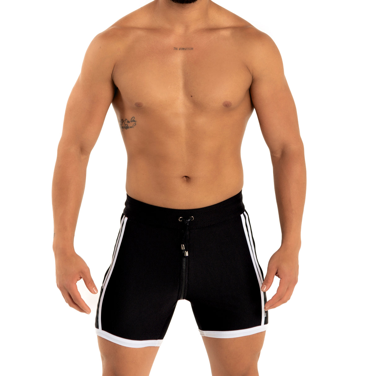Dale Mas Kinky Skin Bike Short Zipper Black White