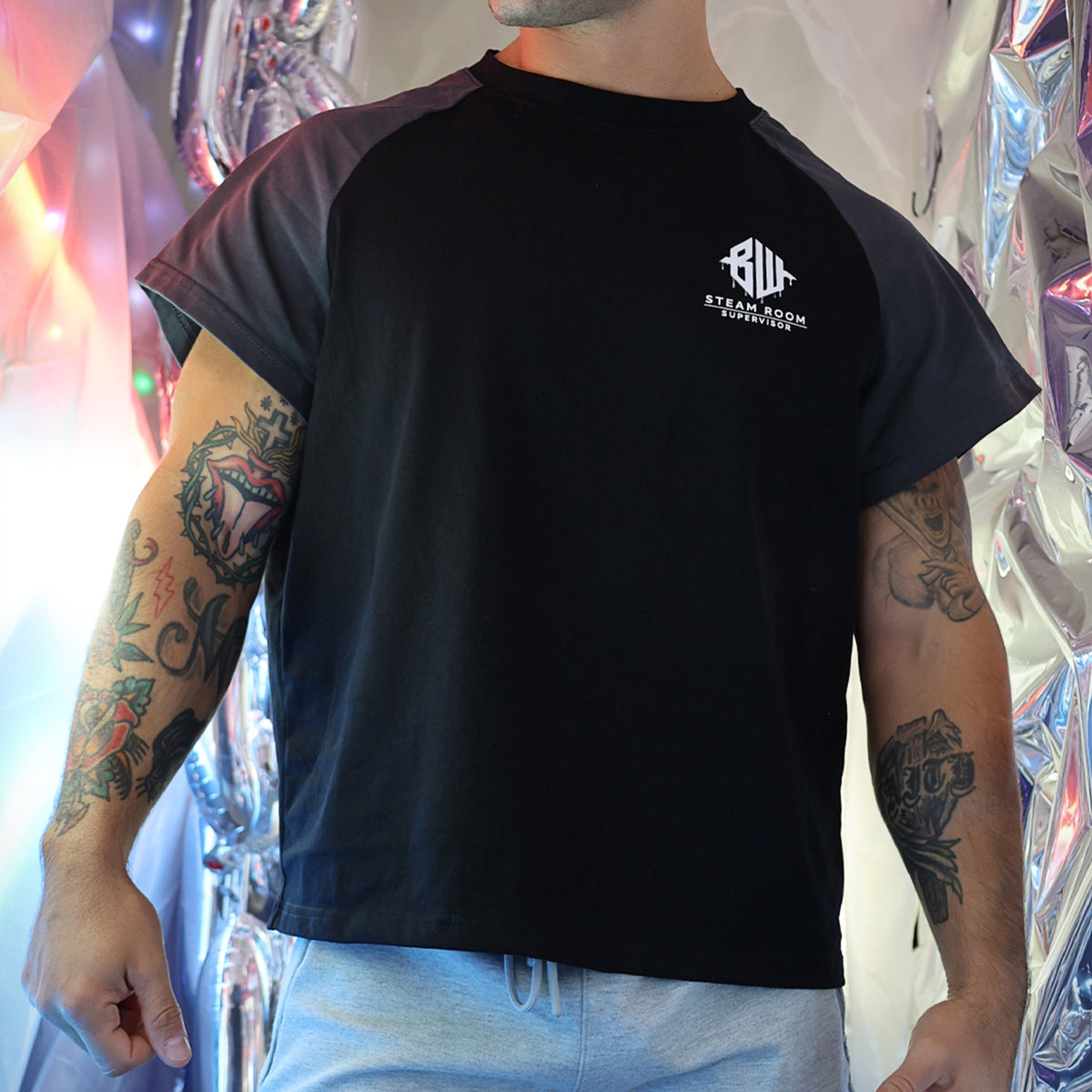 Breedwell Sweat and Sin Raglan T-Shirt Dark Grey