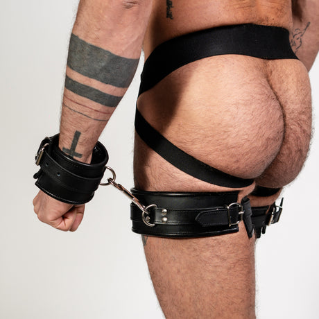 ruff GEAR Leather Deluxe Locking Thigh To Wrist Cuffs
