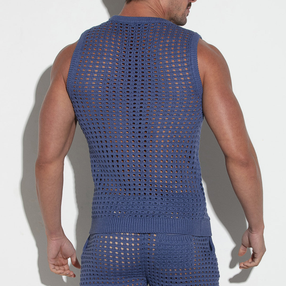 Code 22 Diamond Knit Tank Top Navy